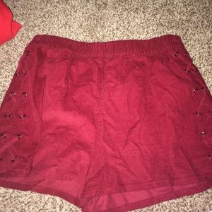 Velvet Red Shorts